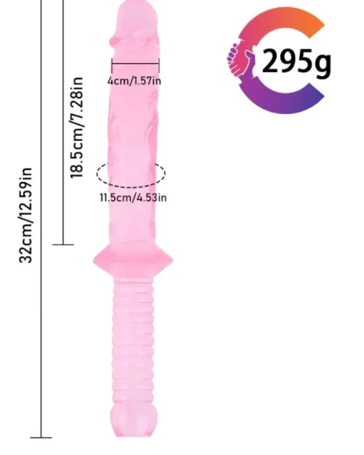 32 cm Pembe Realistik Kılıç Dildo – Medikal Silikon