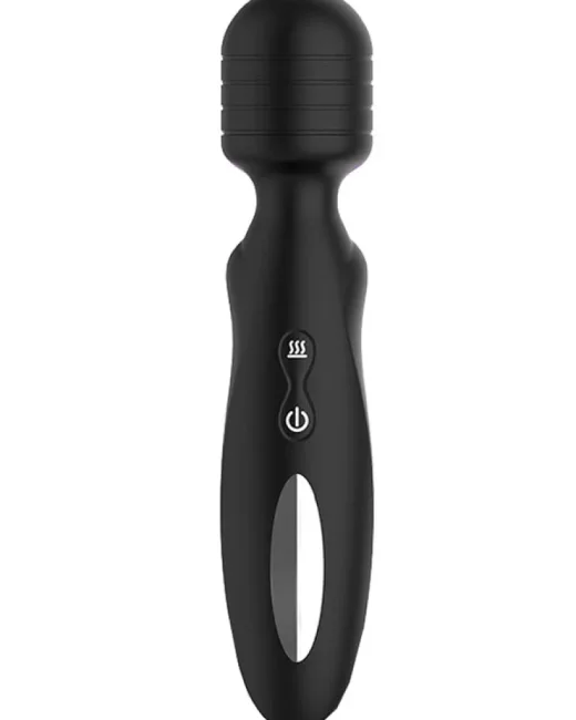 Xuanai Isıtmalı Şarjlı Wand Vibratör – Siyah – Medikal Silikon