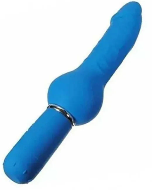 Penis şeklinde modern vibratör, 10 farklı hız ve titreşim seçeneği sunar. – Mavi