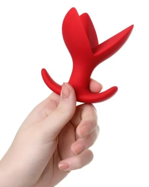 Flower Genişleyen Anal Plug Kırmızı 9 cm – Silikon