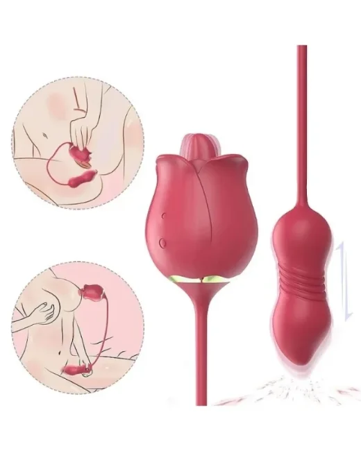 S-Hande Rose Pro 7 İleri Geri Hareket ve Dil vibratör – Silikon, Şarjlı