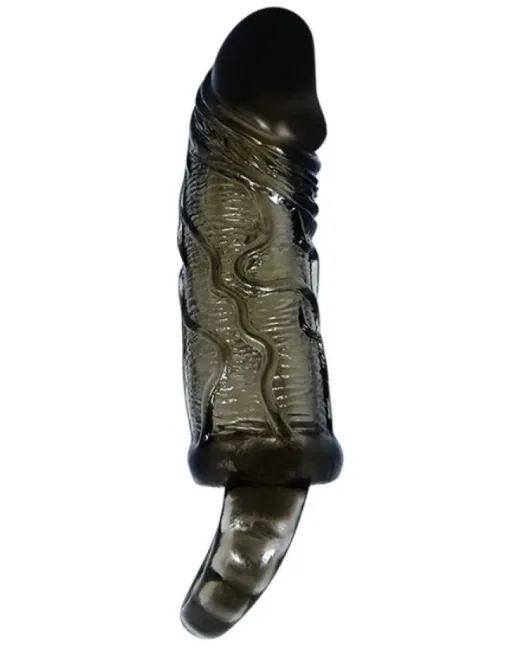 10 cm Koyu Ten Rengi Penis Kılıfı – Hissedilir Damarlı, Silikon