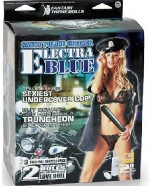 Electra Blue Polis Şişme Kadın Gerçekçi boyutlarda polis kostümlü şişme kadın.