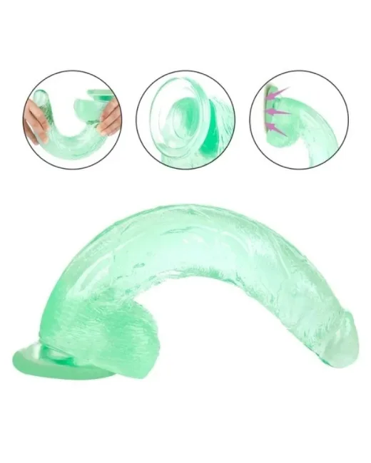 33 cm Yeşil Realistik Dildo – Medikal Silikon
