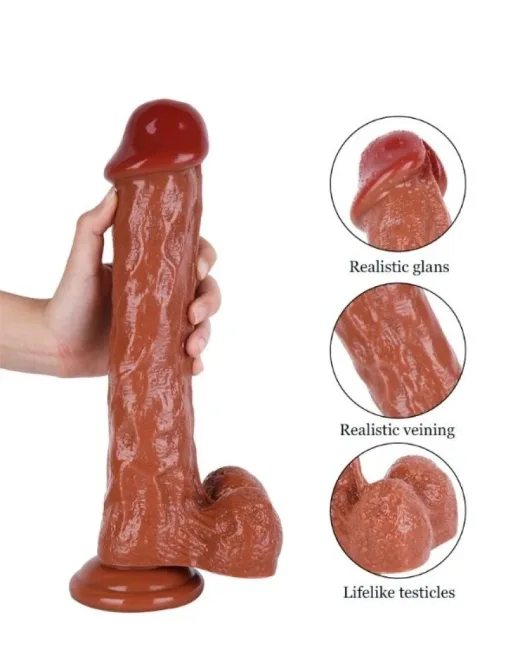 30 cm Kahverengi Dildo – Medikal Silikon – 765 g