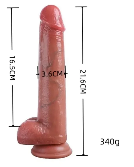 Gerçekçi Tasarımlı Vakum Tabanlı Silikon Dildo 21,6 cm alternatif görünüm