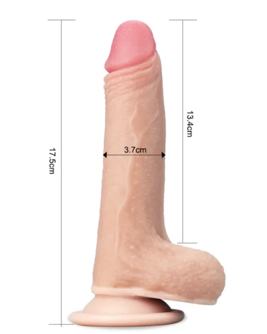 7 İnç Sliding Skin Çift Katmanlı TPE Realistik Dildo