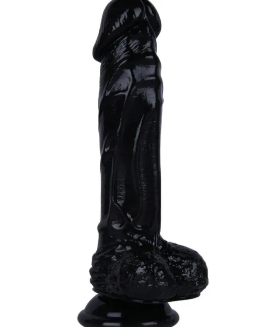 21 cm Siyah Dildo – Medikal Silikon – 3,8 cm Kalınlık