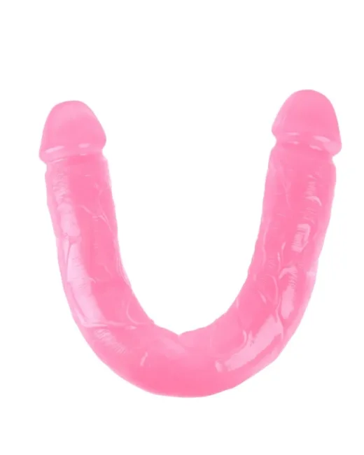 46 cm Pembe Çift Taraflı Dildo – Medikal Silikon