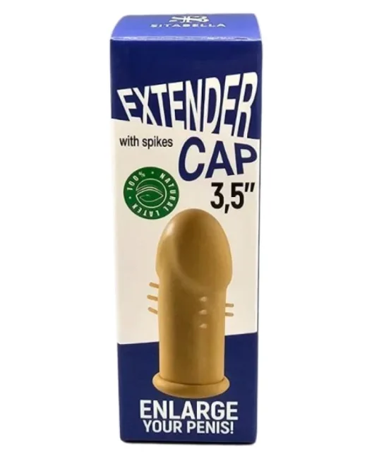 Extender Cap Sitabella Penis Kılıfı, 3,5 inç, antenli, lateks