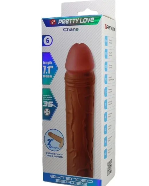 Chane Gerçek Hissiyatlı Uzatıcı Penis Kılıfı Kahverengi – Hissedilir Damarlı