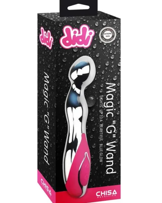 Chisa Didi Magic G Wand Şarjlı Vibratör Kullanım sırasında parlayan mavi ışıkları vardır. alternatif görünüm
