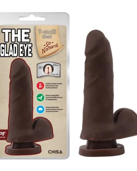 The Glad Eye Kıkırdaklı Gerçekçi Dildo – 15 cm Koyu Ten Rengi – Hissedilir Damarlı, Vantuzlu