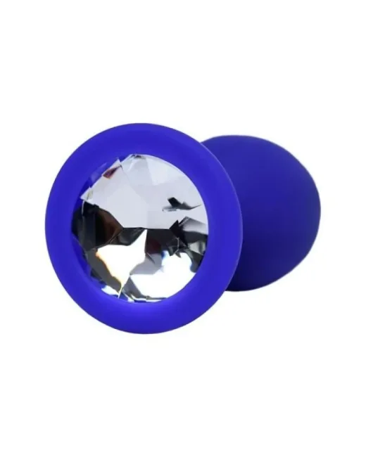 Brilliant Anal Plug Mavi beyaz kristalli 7 cm 26 g – Silikon