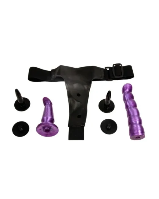 Çift Taraflı Mor Renk Belden Bağlamalı Dildo – Silikon