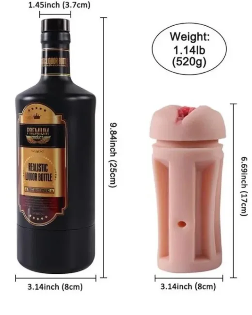 Product Liquor Bottle Likor Şişesi Tasarım Vajina Mastürbatörü – Silikon alternatif görünüm