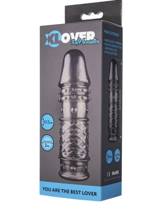 XLover Penis Kılıfı TPE Siyah Şeffaf 13,5 cm