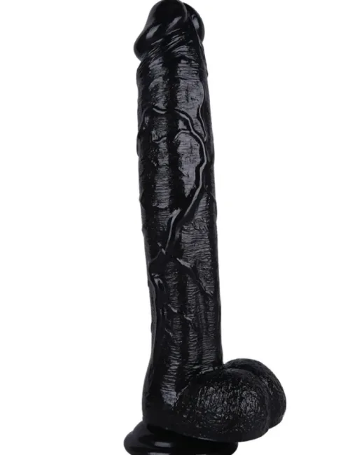 31,5 cm Siyah Realistik Dildo – Medikal Silikon alternatif görünüm