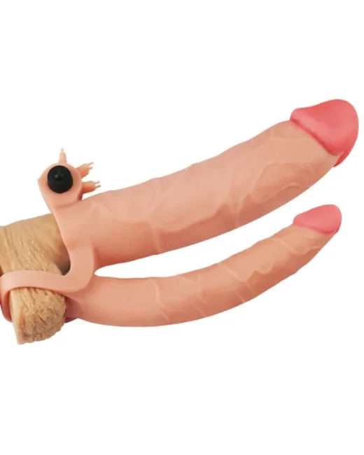 Add 3 i̇nç Pleasure X Tender Titreşimli Double Penis Kılıfı Penis Kılıfı – Hissedilir Damarlı
