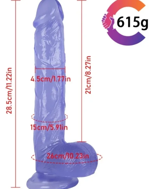 28 cm Mavi Realistik Dildo – Medikal Silikon