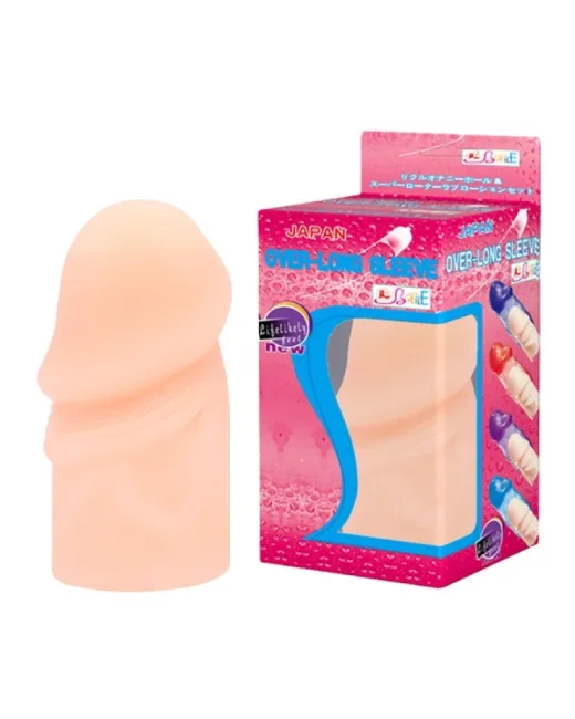 Over – Long Sleeve 3 cm Dolgulu Prezervatif Realistik Penis Kılıfı