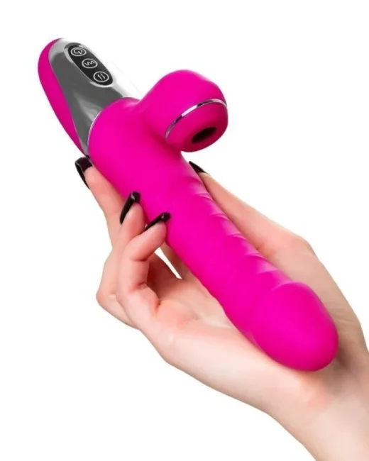 Jos TO-FROLLY Yukarı Aşşağı Hareketli ve Vakumlu Vibratör 21,5 cm – Silikon, Şarjlı