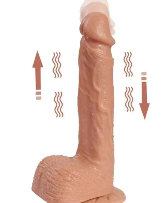 Hill İleri Geri Hareketli Şarjlı Titreşimli Gerçekçi Dildo 21 cm – Hissedilir Damarlı, Vantuzlu