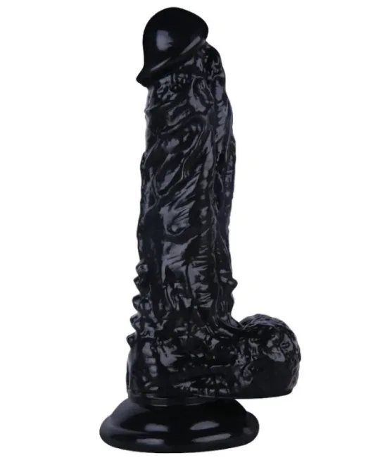 18,5 cm Siyah Dildo – Medikal Silikon – 4 cm Kalınlık