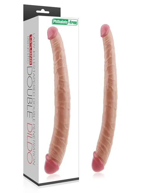 Censan 14 İnç King Size Realistic Ladykiller Tapered Double Penetration