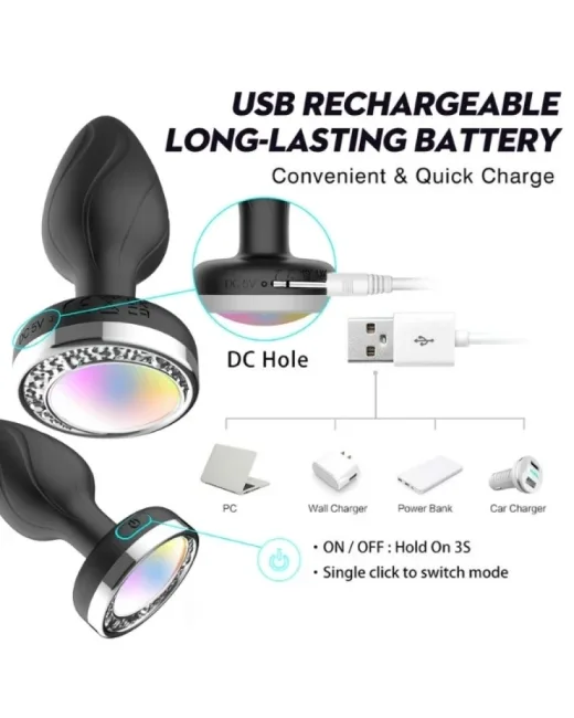 Ycxydr Telefon Kontrollü Titreşimli Anal Plug – Silikon, Şarjlı