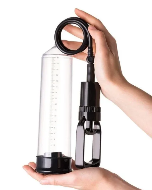 3 halkalı Penis Pompası, PVC siyah 23,5 cm 3 halkalı