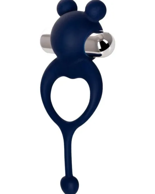 Jos Mickey Kuyruklu ve Titreşimli Mavi Penis Halkası – Silikon