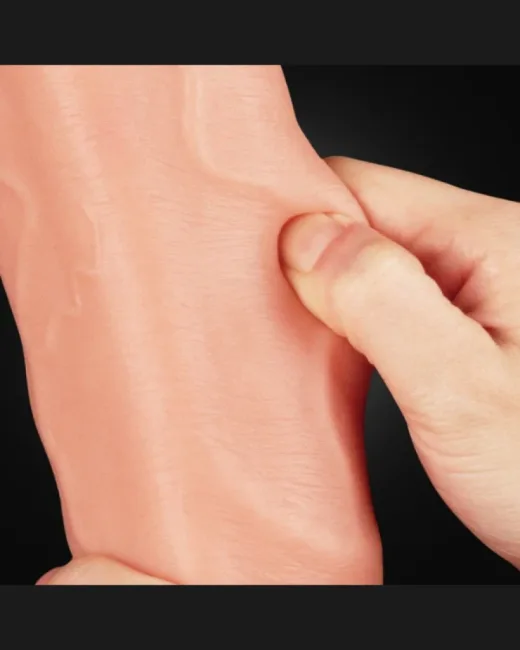 Love Toy King Boyutlu Çift Katmanlı Silikon Dildo – Gerçekçi Doku, Dev Tatmin! – Hissedilir Damarlı