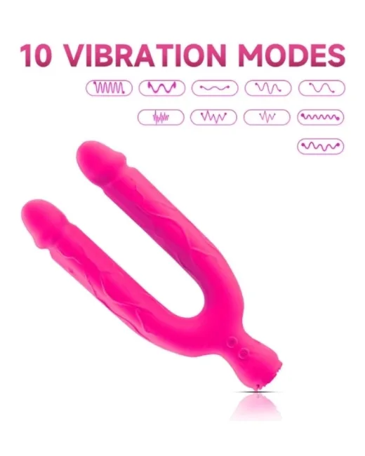 Anesidora Titreşimli Double Modern Vibratör – Silikon, Şarjlı