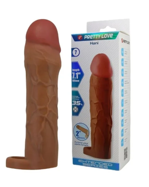 Hani Gerçek Hissiyatlı Uzatıcı Penis Kılıfı Kahverengi – Hissedilir Damarlı