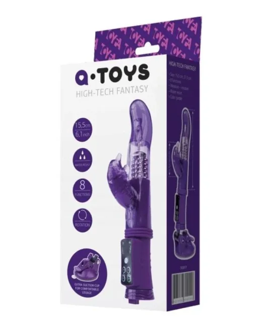 Klitoral Uyarıcı Vibratör TPR Mor 22,5 cm – Vantuzlu