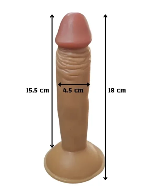 Gerçekçi Testissiz Melez Dildo 18 cm alternatif görünüm
