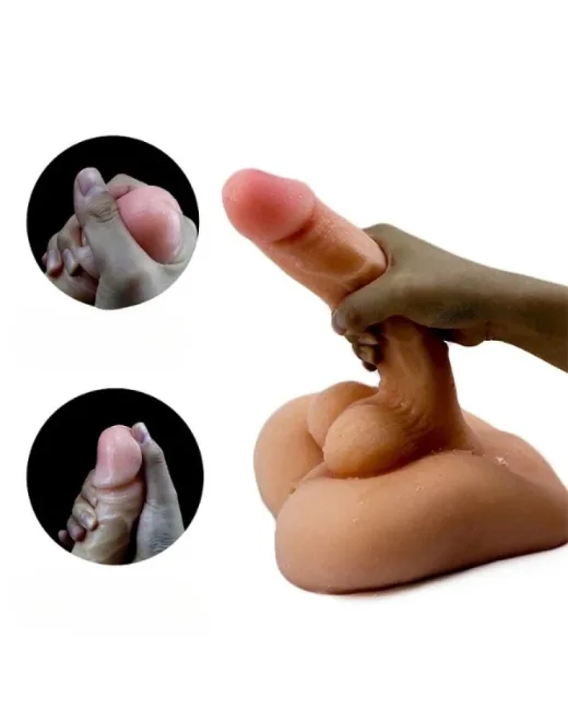 Ultra Gerçekçi Büyük Penisli Anal ve Dildo Özellikli Yarım Vücut Mastürbatör – Hissedilir Damarlı
