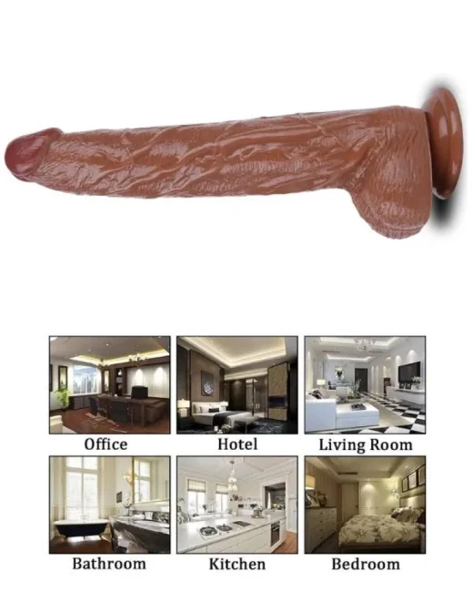 32 cm Kahverengi Dildo – Medikal Silikon – 6 cm Kalınlık