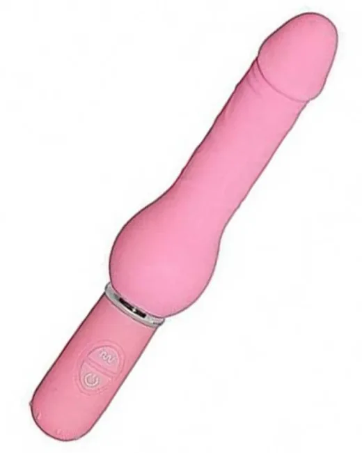 Penis şeklinde modern vibratör, 10 farklı hız ve titreşim seçeneği sunar. – Pembe
