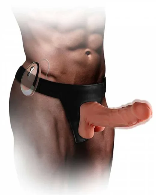 Mars Belden Bağlamalı Titreşimli 18,5 cm Protez Penis – Et Dokulu, Kumandalı