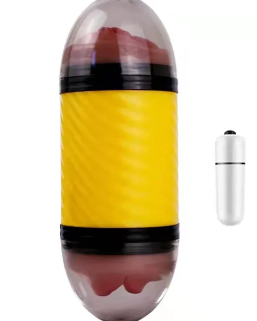 Pussix Double Titreşimli Mastürbatör – Et Dokulu, TPE