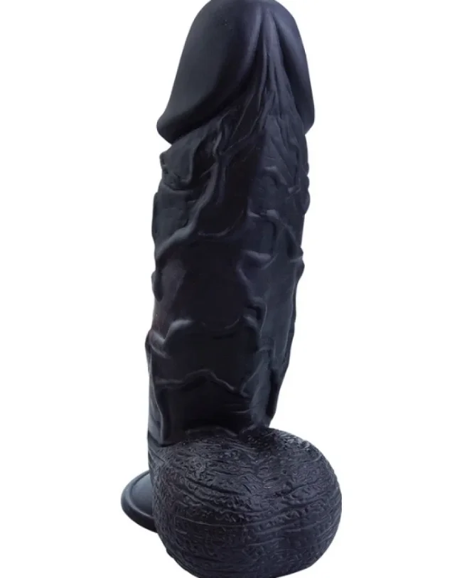 26 cm Siyah Realistik Dildo – Medikal Silikon – 970 g