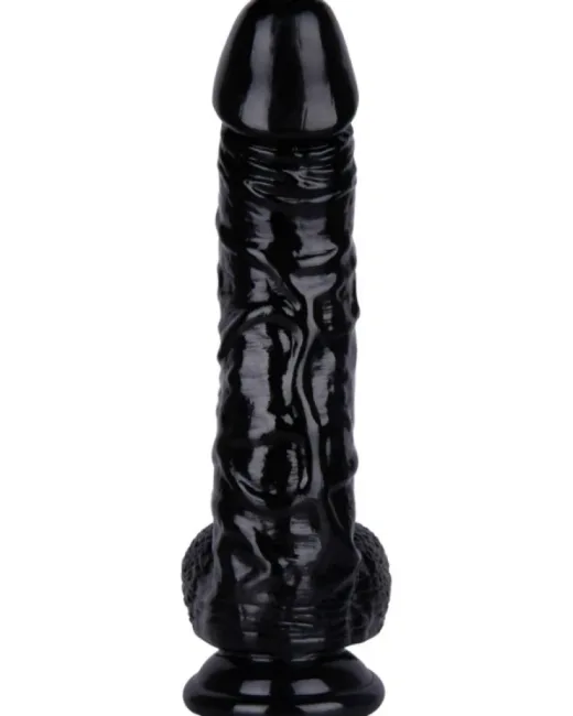 26 cm Siyah Realistik Dildo – Medikal Silikon – 580 g