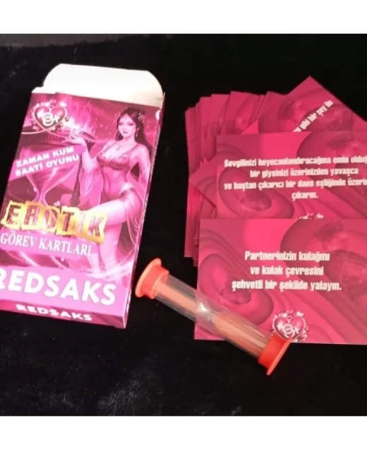 RedSaks Zaman Kum Saati Çiftler Oyunu – 1 Dakikalık Tutku ve Eğlence Görev Kartlarıyla Romantik Oyun Seti