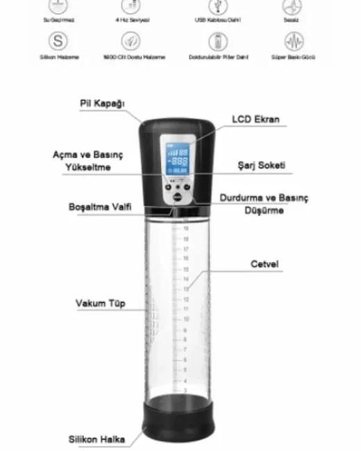 Penextender Smart Pump Akıllı Penis Pompası – Silikon, Şarjlı