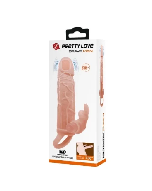Brave Man Gerçekçi Görünümlü Titreşimli Penis Kılıfı