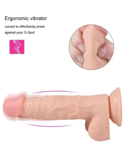 Hans Gerçekçi Vanztuzlu Realistik Şarjlı Uzaktan Kumandalı Dildo 21 cm – Hissedilir Damarlı, Vantuzlu