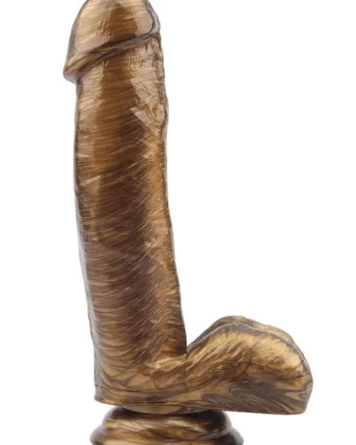 Heywood Jablome 17,8 cm Altın Rengi Dildo – Hissedilir Damarlı, Vantuzlu