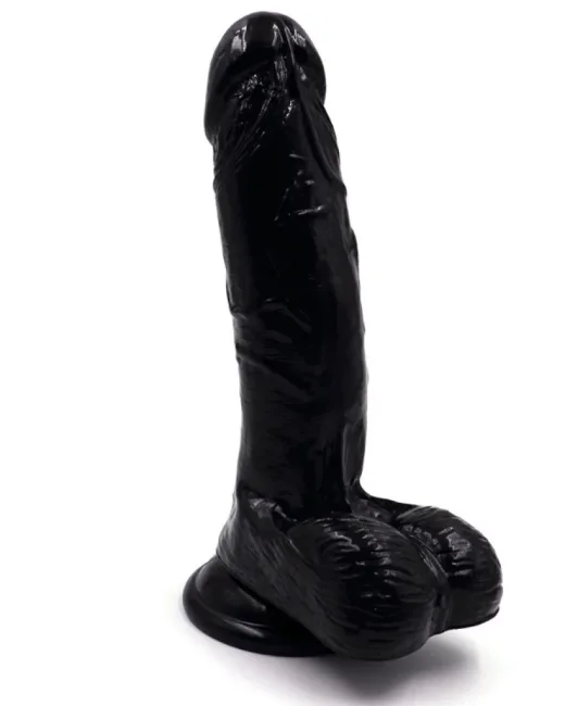 Siyah 19,2 cm Realistik Dildo – Medikal Silikon alternatif görünüm